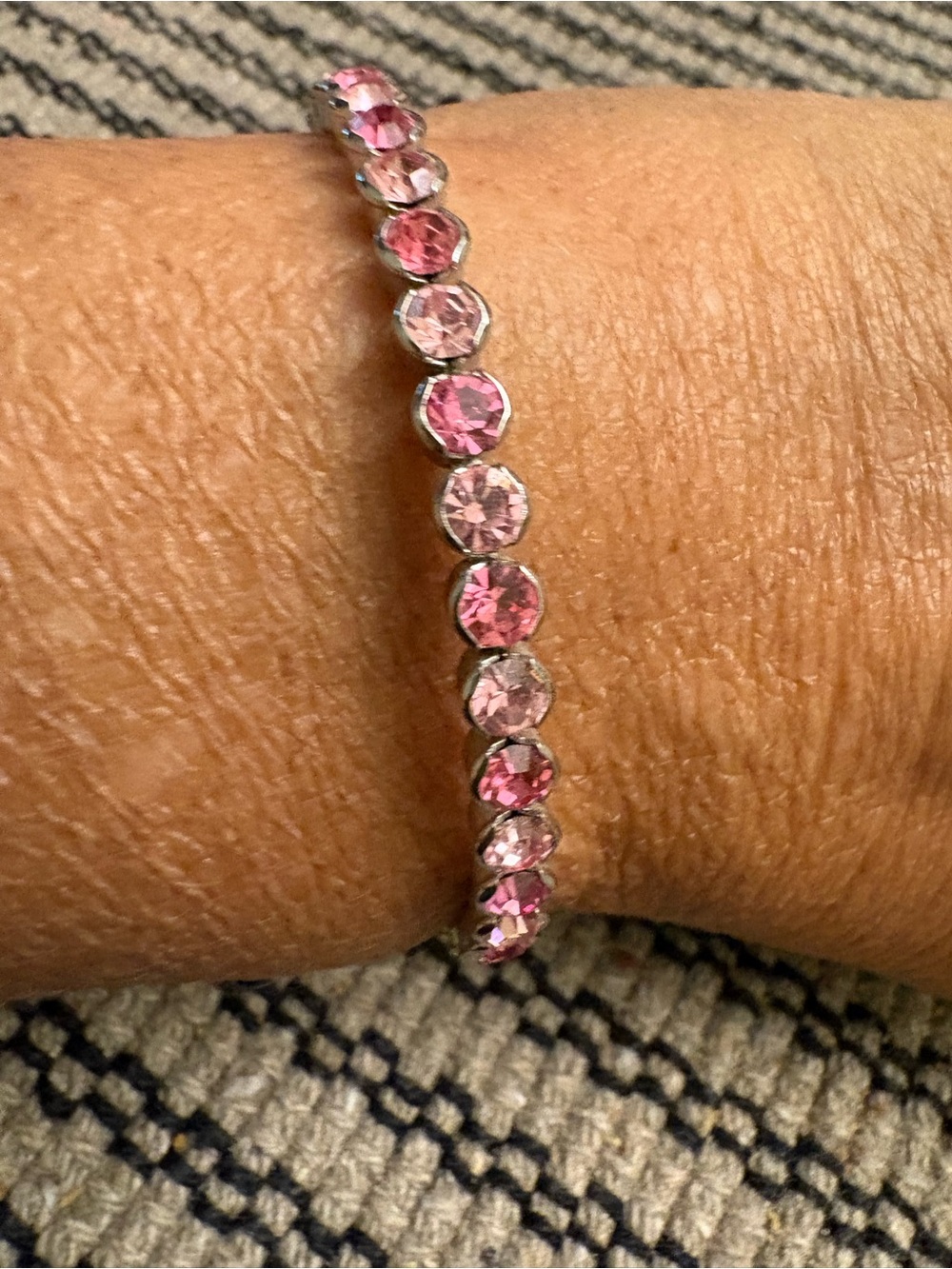 Pink Crystal Tennis Bracelet - Women costume jewelry